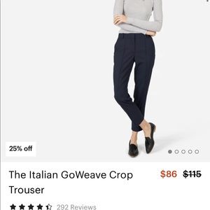 Everlane Italian GoWeave Crop Trouser in Navy